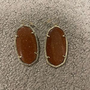 Kendra Scott Brown Sparkle Earrings Rare Vintage